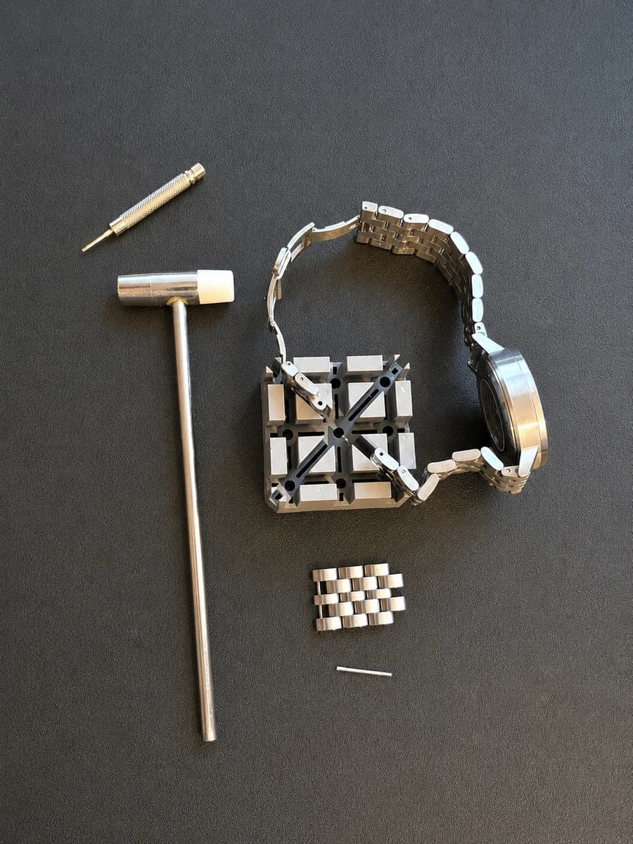 Werkzeug für die präzise Metallarmband-Anpassung beim Uhrenservice Rabenau